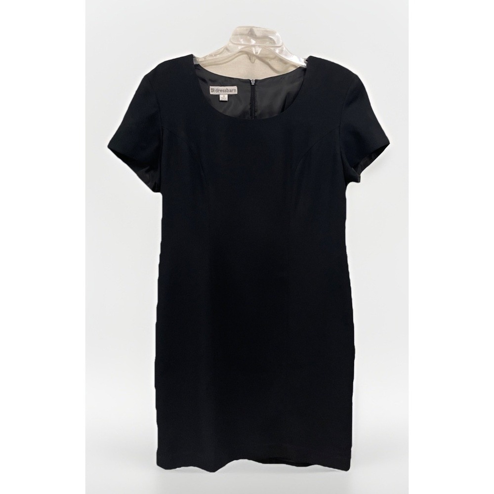 Dressbarn NWT Short Sleeve Little Black Dress Knee Length Classic Women's 10 VTG